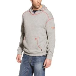 Ariat Work FR Sweatshirts: FR Polartec 10014867 Water-Resistant Men's Heather Grey Hoodie