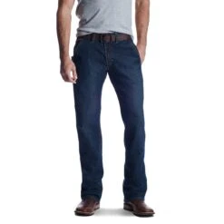Ariat Rebar Jeans: Men's 10018377 Rebar M4 Low Rise DuraStretch Workhorse Boot Cut Jean