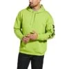 Ariat Rebar Sweatshirts: Men's 10032994 Lime Heather/ Black Rebar Graphic Hoodie