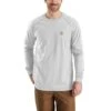 Carhartt FR Shirts: Men's 102904 051 Light Grey Flame-Resistant Force Long-Sleeve T-Shirt