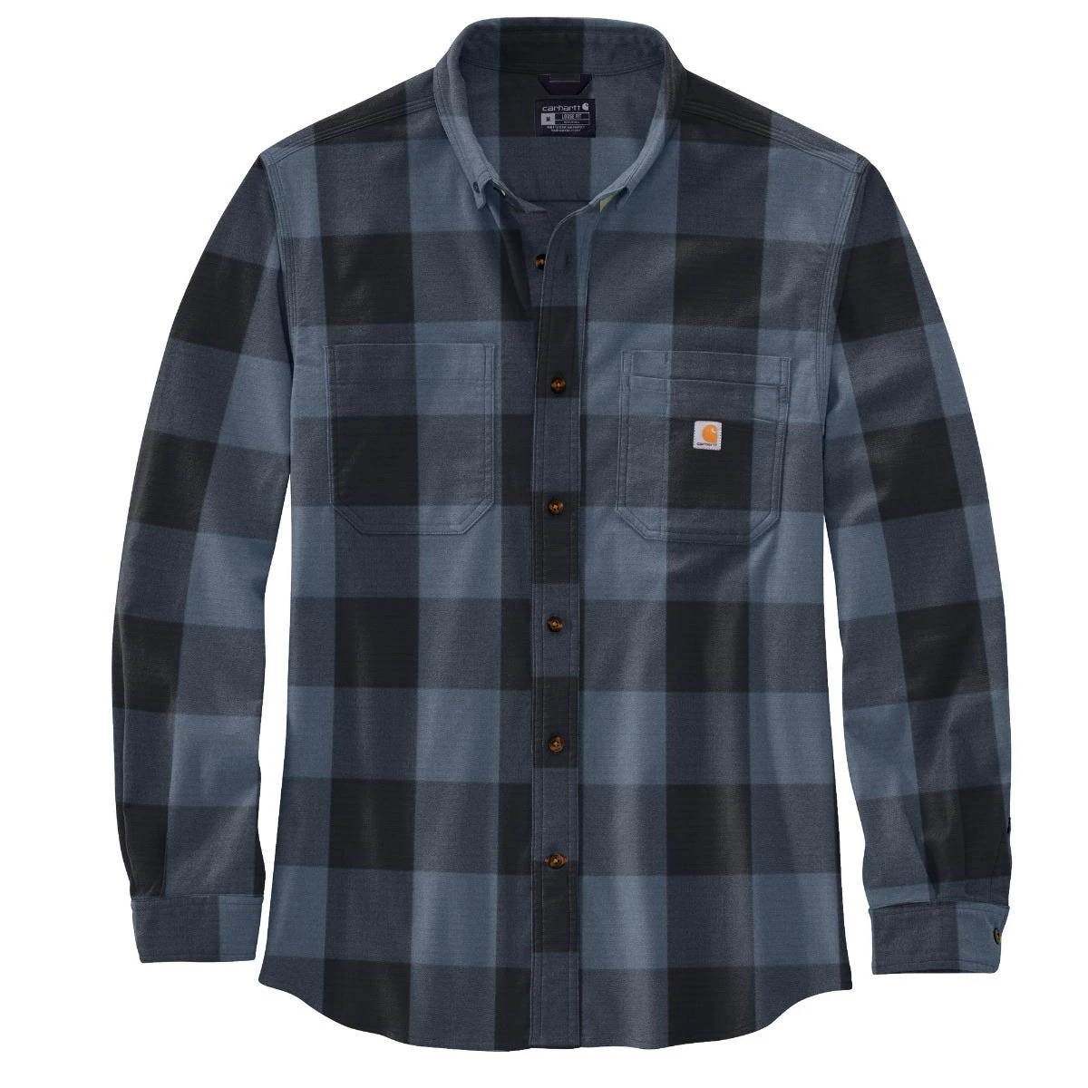 Carhartt Shirts: Men's 105432 I26 Navy Midweight Rugged Flex Relaxed Fit Flannel Shirt