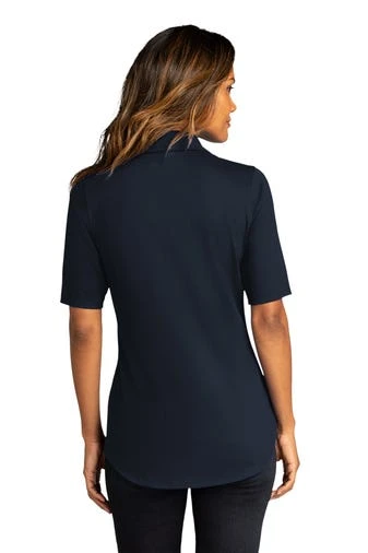 Port Authority Shirts: Women's LK682 RBN River Blue Navy City Stretch Top - Image 4