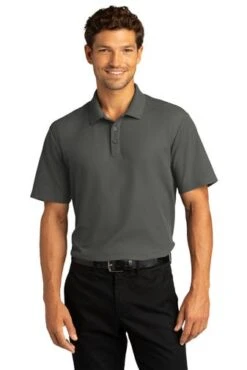 Port Authority Shirts: Men's K810 SGY Storm Grey SuperPro React Polo Shirt