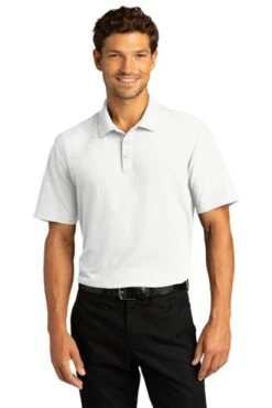 Port Authority Shirts: Men's K810 WHT White SuperPro React Polo Shirt
