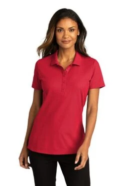 Port Authority Shirts: Women's LK810 RRD Rich Red SuperPro React Polo Shirt