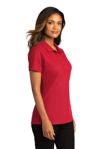 Port Authority Shirts: Women's LK810 RRD Rich Red SuperPro React Polo Shirt - Image 2