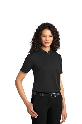 Port Authority Shirts: Women's L525 BLK Black Dry Zone Ottoman Polo - Image 2