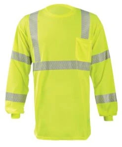 OccuNomix Shirts: Men's LUX TLSP3B Yellow Segmented Tape Long Sleeve Class 3 T-Shirt