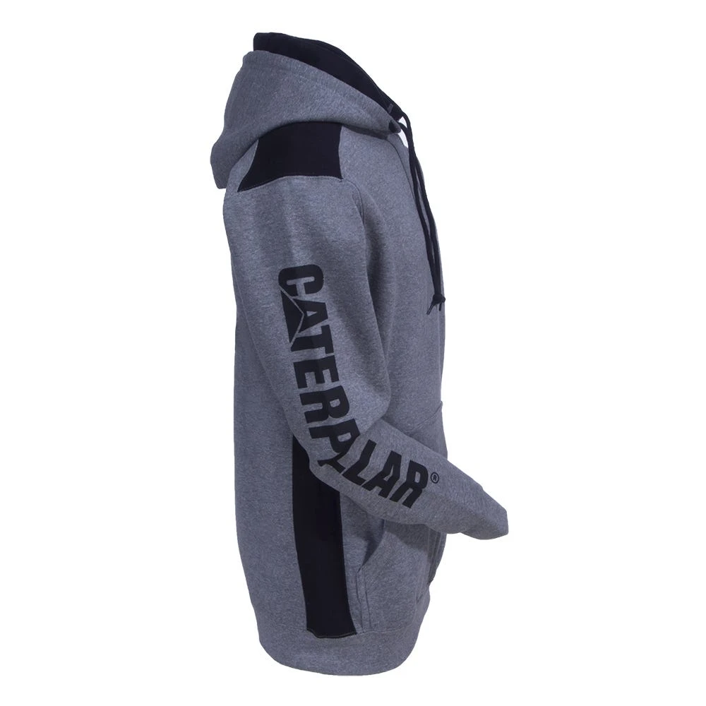 CAT Apparel Sweatshirts: Men's 1910802 004 Grey Logo Panel Hooded Sweatshirt - Image 3