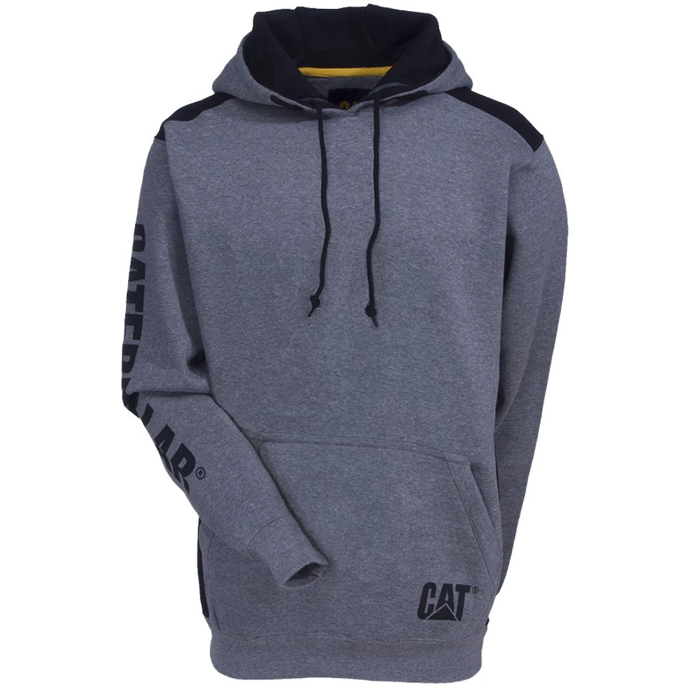 CAT Apparel Sweatshirts: Men's 1910802 004 Grey Logo Panel Hooded Sweatshirt - Image 5