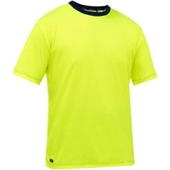 Bisley By PIP Shirts: Men's 310M1118 Y Yellow High Vis Non-ANSI Short Sleeve Work T-Shirt