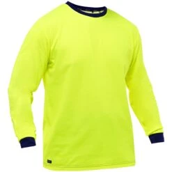 Bisley By PIP Shirts: Men's 310M6118 Y Yellow High Vis Non-ANSI Long Sleeve Work Shirt