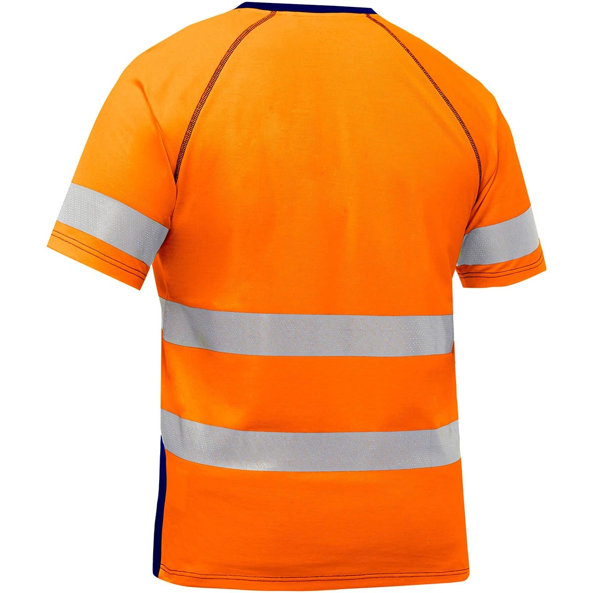 Bisley By PIP Shirts: Men's 312M1118T ON Orange Navy Bottom ANSI Type R Class 2 Short Sleeve T-Shirt - Image 2