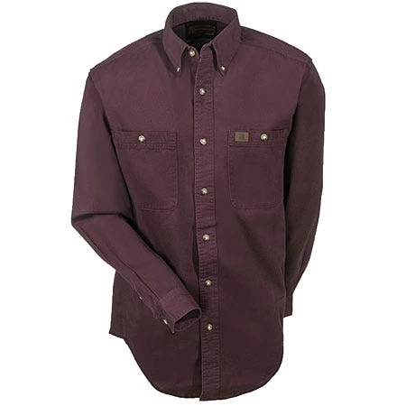 Wrangler Riggs Shirts: Men's Burgundy 3W501 BG Long Sleeve Cotton Twill Shirt - Image 2