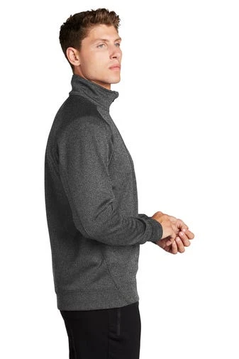 Sport-Tek Sweatshirts: Men's F247 GRA Graphite Heather Tech Fleece 1/4-Zip Pullover - Image 3