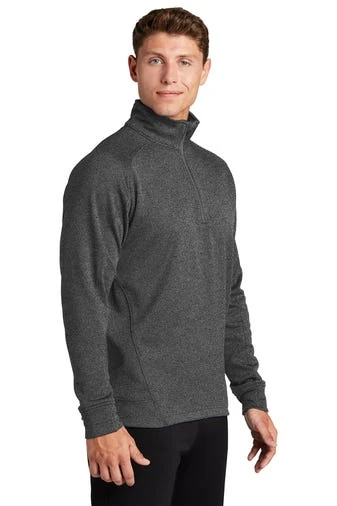 Sport-Tek Sweatshirts: Men's F247 GRA Graphite Heather Tech Fleece 1/4-Zip Pullover - Image 2