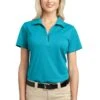 Port Authority Shirts: Women's L527 DTB Deep Teal Blue Ladies Tech Pique Polo