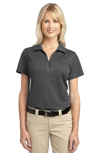 Port Authority Shirts: Women's L527 GS Grey Smoke Tech Pique Polo