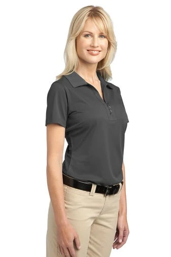 Port Authority Shirts: Women's L527 GS Grey Smoke Tech Pique Polo - Image 2