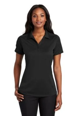 Port Authority Shirts: Women's L569 BLK Black Diamond Jacquard Ladies Polo