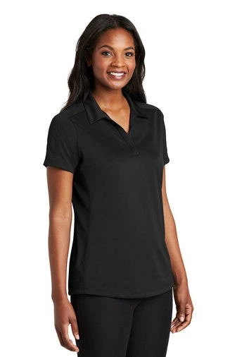 Port Authority Shirts: Women's L569 BLK Black Diamond Jacquard Ladies Polo - Image 2