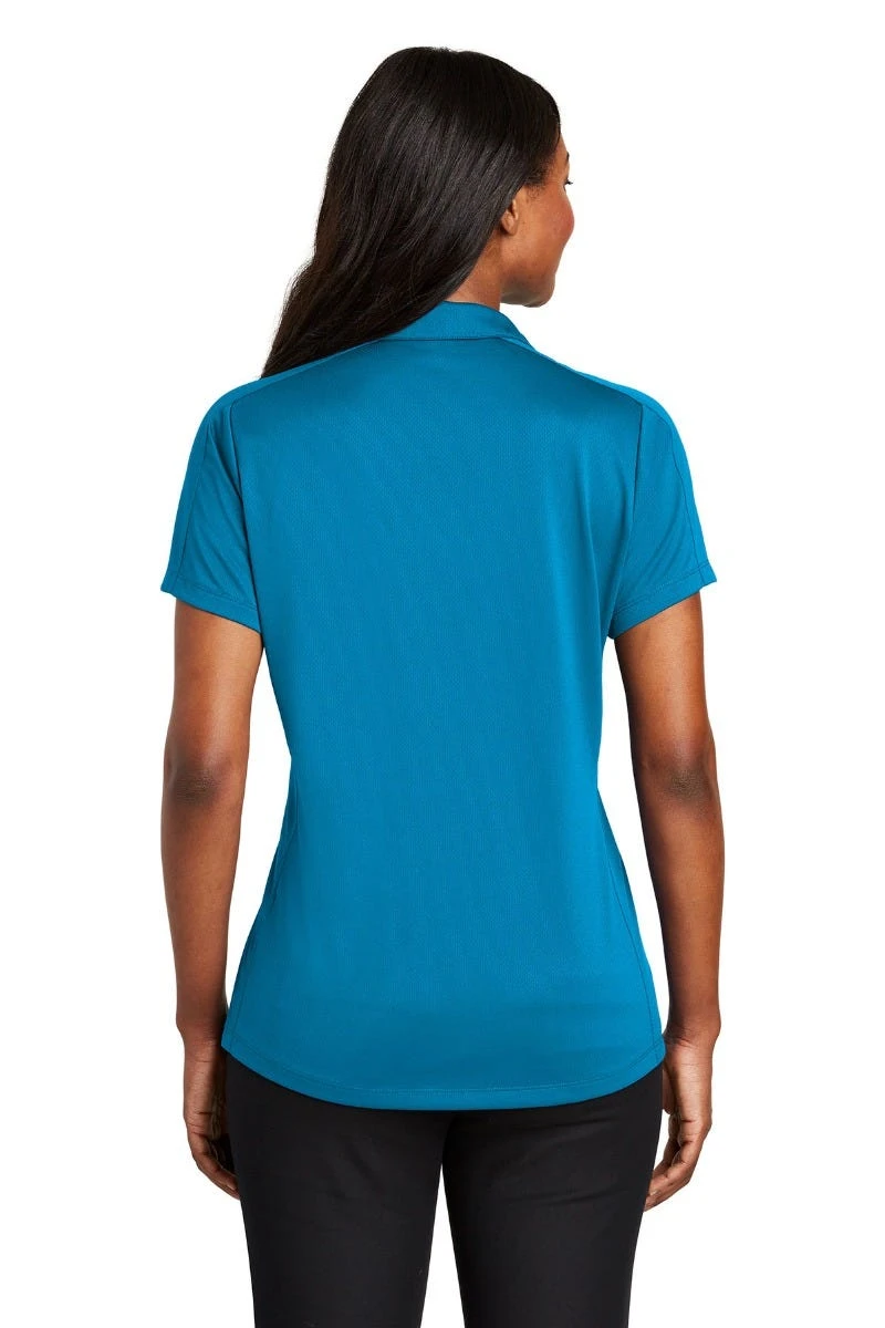 Port Authority Shirts: Women's L569 BW Blue Wake Ladies Diamond Jacquard Polo - Image 3