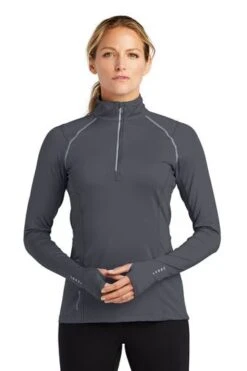 Ogio Shirts: Women's LOE335 GGY Gear Grey Nexus 1/4-Zip Pullover