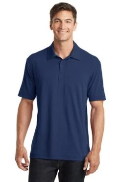Port Authority Shirts: Men's K568 EB Estate Blue Cotton Touch Performance Polo