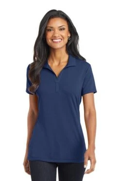 Port Authority Shirts: Women's L568 EB Estate Blue Cotton Touch Performance Polo