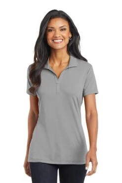 Port Authority Shirts: Women's L568 FG Frost Grey Ladies Cotton Touch Performance Polo
