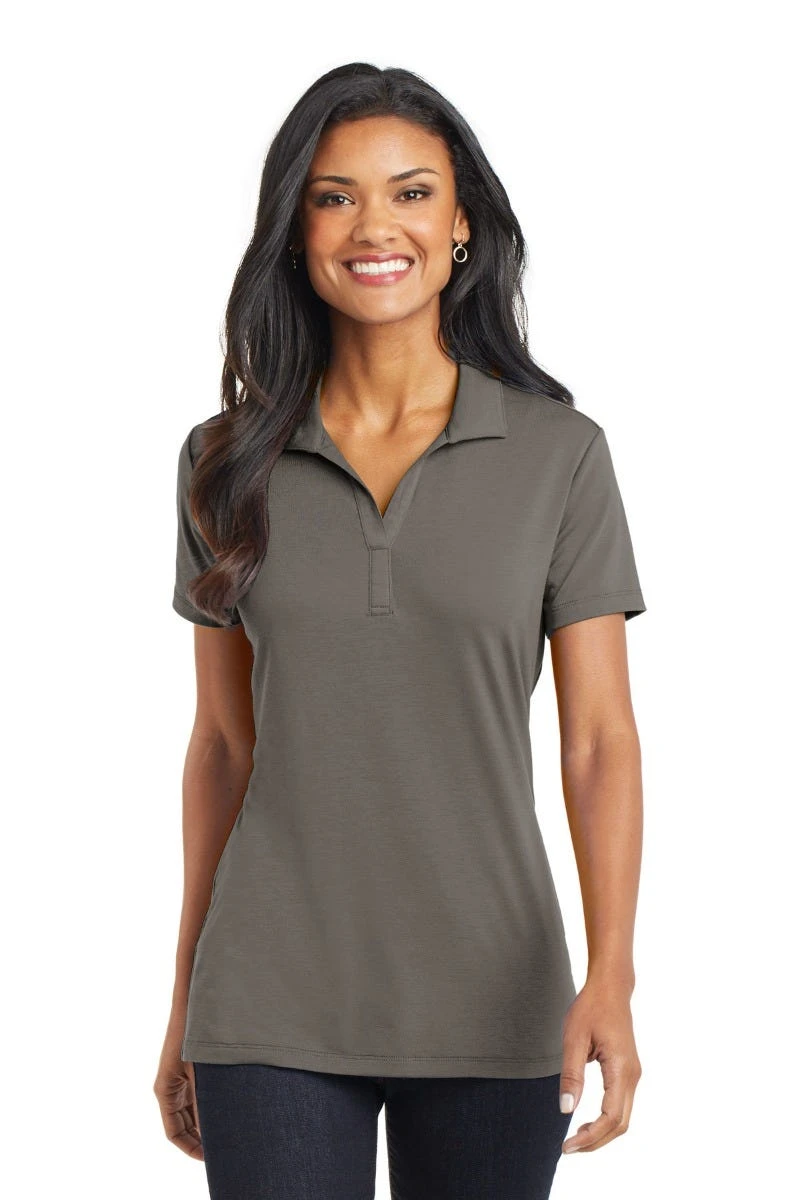 Port Authority Shirts: Women's L568 GS Grey Smoke Ladies Cotton Touch Performance Polo