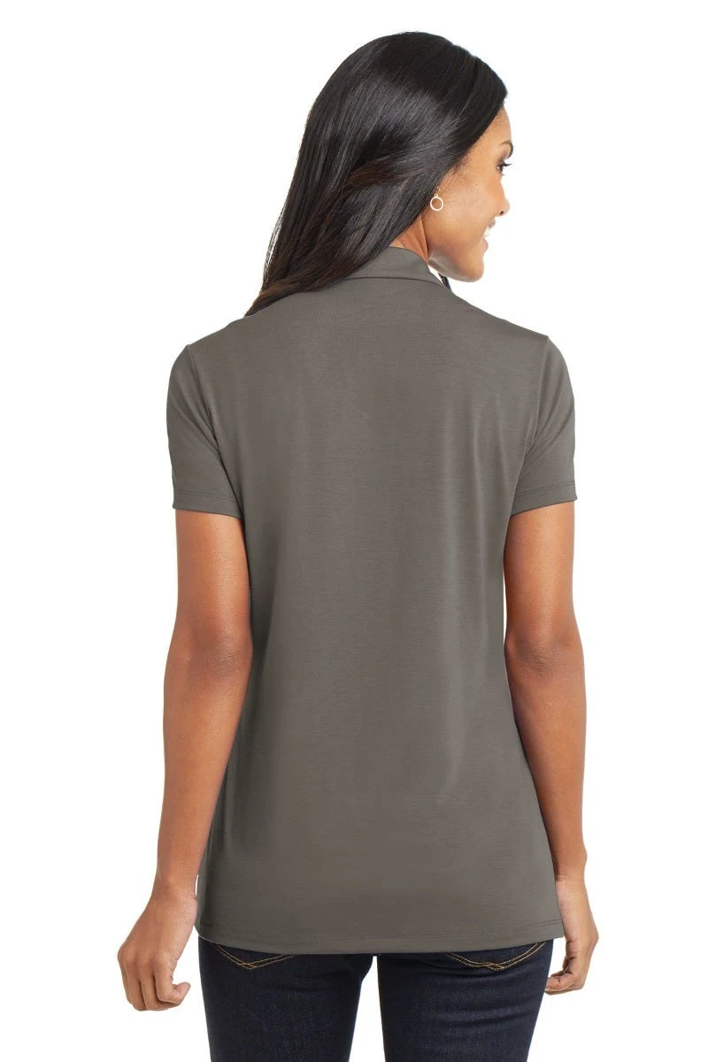 Port Authority Shirts: Women's L568 GS Grey Smoke Ladies Cotton Touch Performance Polo - Image 3