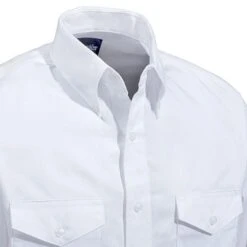 Wrangler Shirts: Men's White 71135 CH Cotton Twill Long Sleeve Western Shirt