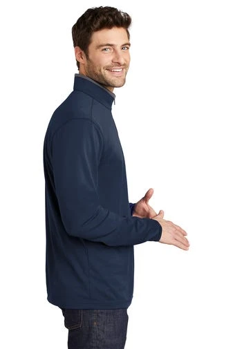 Port Authority Shirts: Men's K584 NVSG Navy Steel Grey Silk Touch Performance 1/4-Zip Shirt - Image 3