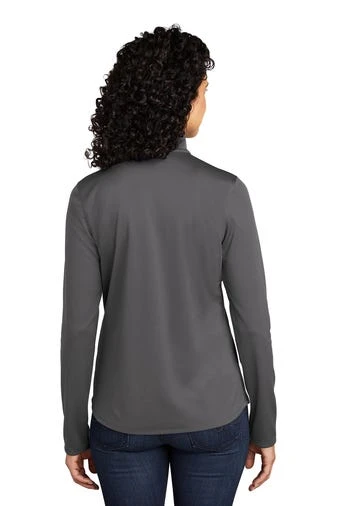 Port Authority Shirts: Women's LK584 SGBK Steel Grey Black Silk Touch Performance 1/4-Zip Shirt - Image 4