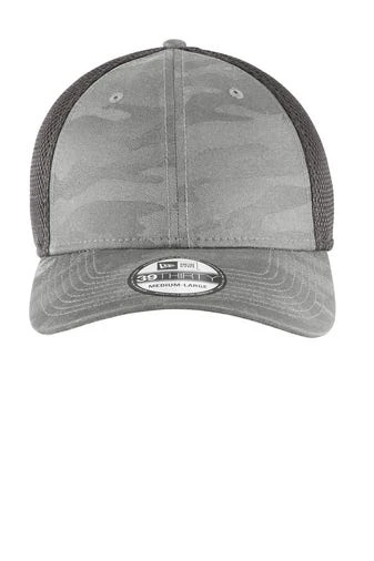 New Era Hats: Men's NE1091 RGCG Rainstorm Grey Camo Graphite Tonal Stretch Tech Mesh Cap