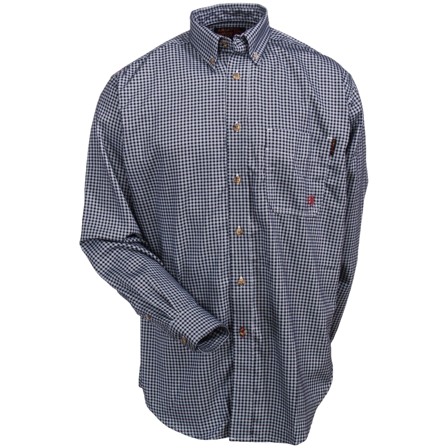 Ariat FR Work Shirts: Flame-Resistant CAT 2 Men's 10013513 Blue Plaid Twill Work Shirt - Image 2