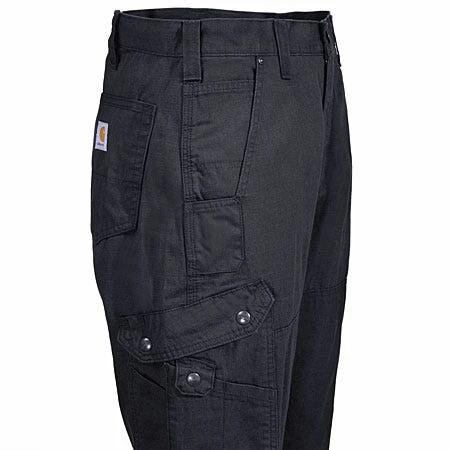 Carhartt Pants: Men's B342 BLK Black Ripstop Cotton Cargo Work Pants