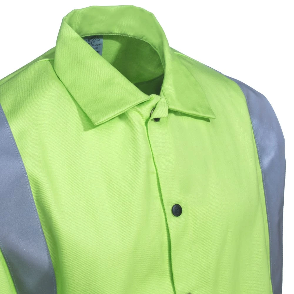 Black Stallion Jackets: Men's JF1012 LM Hi Vis Lime Green FR Welding TruGuard 200 Jacket - Image 2