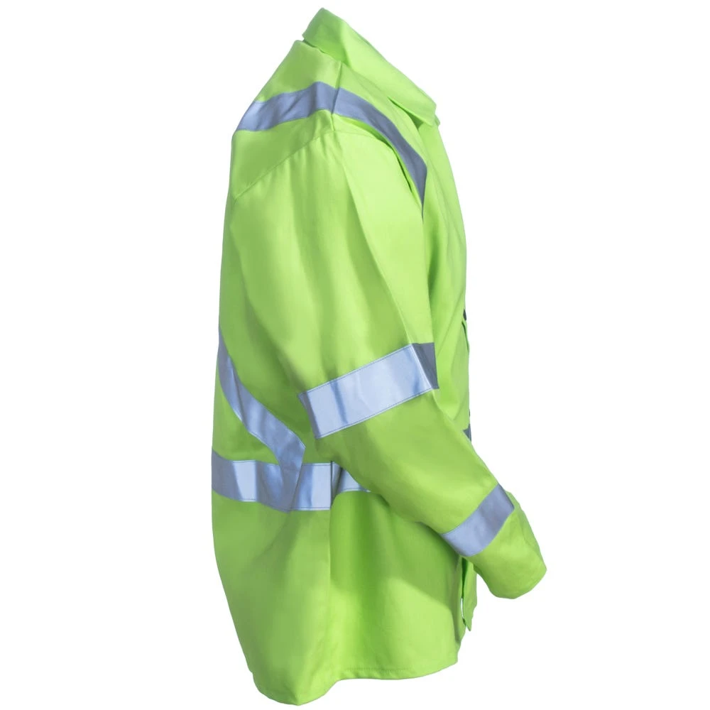 Black Stallion Jackets: Men's JF1012 LM Hi Vis Lime Green FR Welding TruGuard 200 Jacket - Image 4