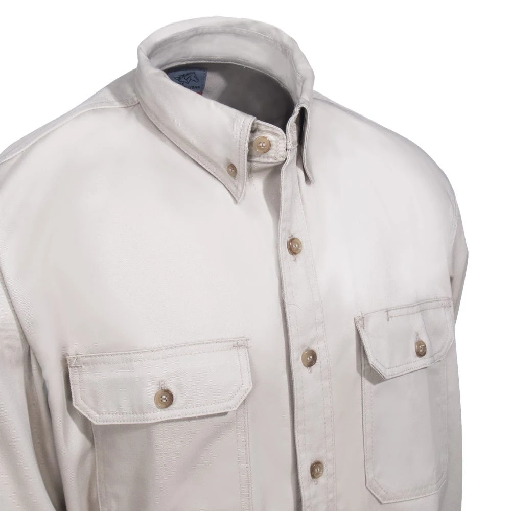 Black Stallion Shirts: Men's WF2110 ST Flame-Resistant TruGuard 300 FR Khaki Long-Sleeve Button-Down Shirt - Image 2