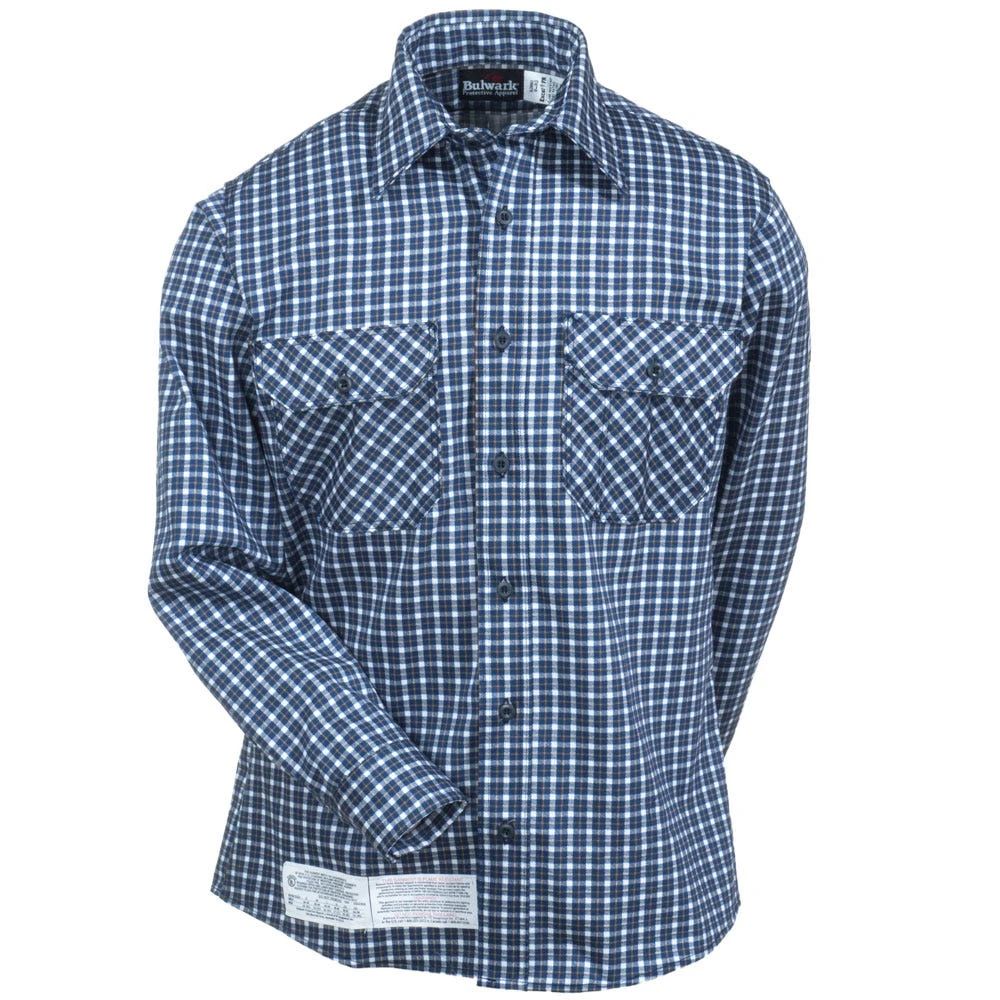 Bulwark Shirts: Men's SLD6 NK Flame-Resistant Long Sleeve Plaid Shirt - Image 3