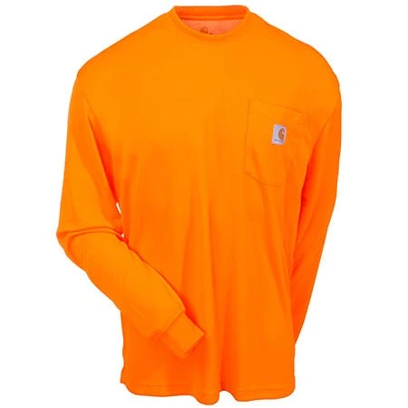Carhartt Force Shirts: Men's Force Orange 100494 824 High Visibility Work Shirt - Image 2