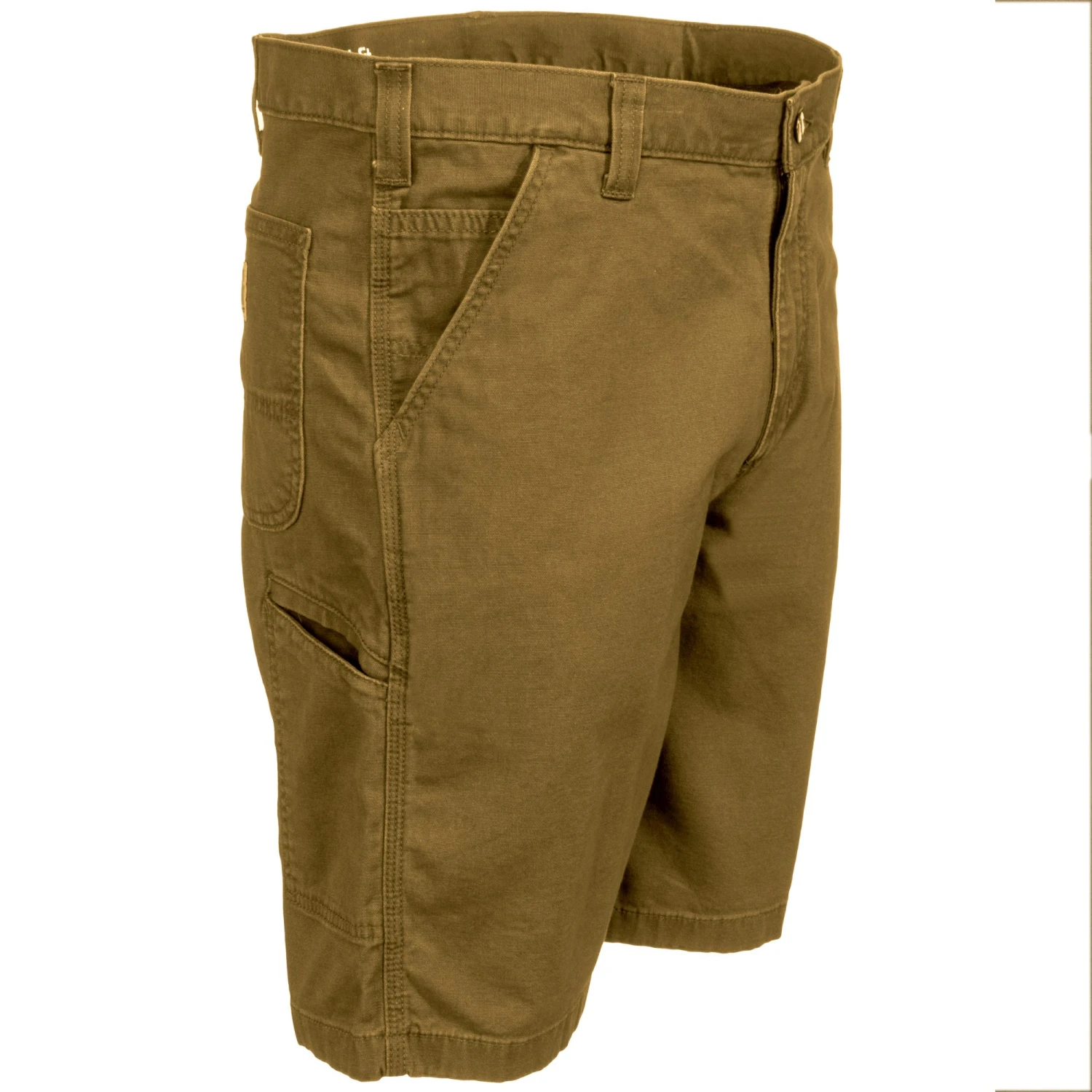 Carhartt Shorts: Men's 102514 918 Rigby Rugged Flex Hickory Brown Canvas Work Shorts
