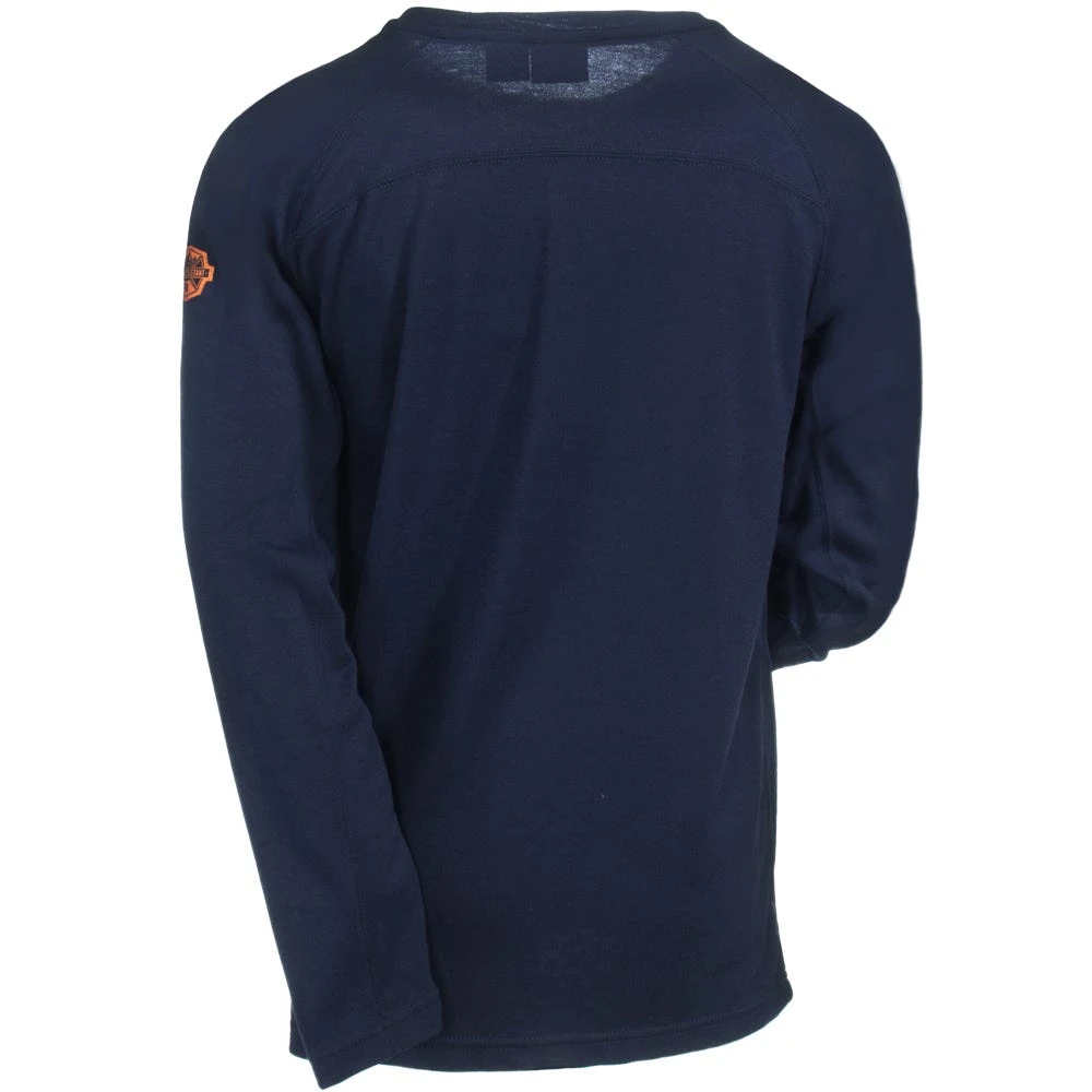 CAT Apparel Shirts: Men's 1630003 57E Navy FR Long-Sleeve Performance Crew Shirt