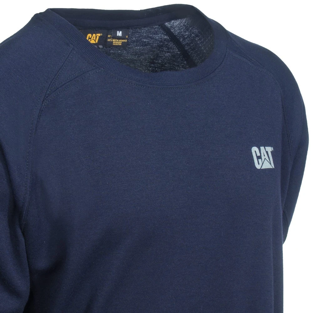CAT Apparel Shirts: Men's 1630003 57E Navy FR Long-Sleeve Performance Crew Shirt - Image 2