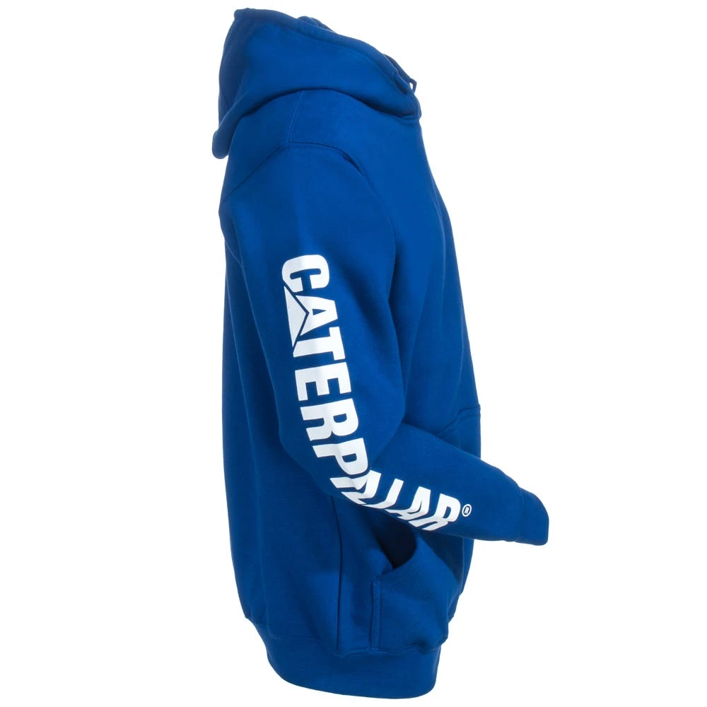 CAT Apparel Sweatshirts: Men's 1910709 95B Bright Blue Trademark Banner Hooded Sweatshirt - Image 5
