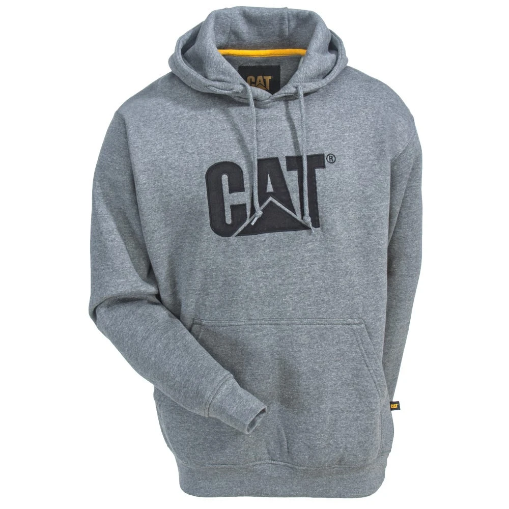 CAT Apparel Sweatshirts: Men's W10646 004 Dark Heather Grey Trademark Hooded Sweatshirt - Image 3