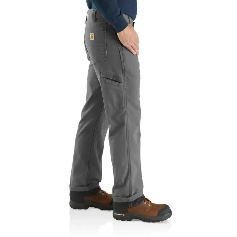 Carhartt Pants: Men's 103342 039 Gravel Rugged Flex Relaxed Fit Canvas Flannel-Lined Utility Work Pant - Image 3