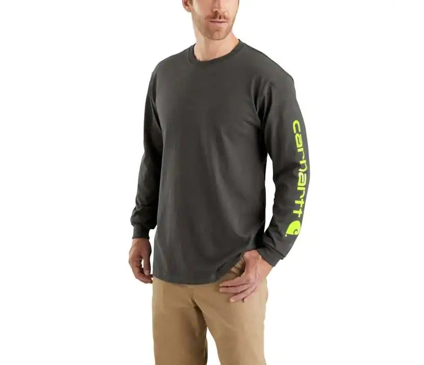 Carhartt Shirts: Men's K231 306 Peat Cotton Long Sleeve Logo Shirt